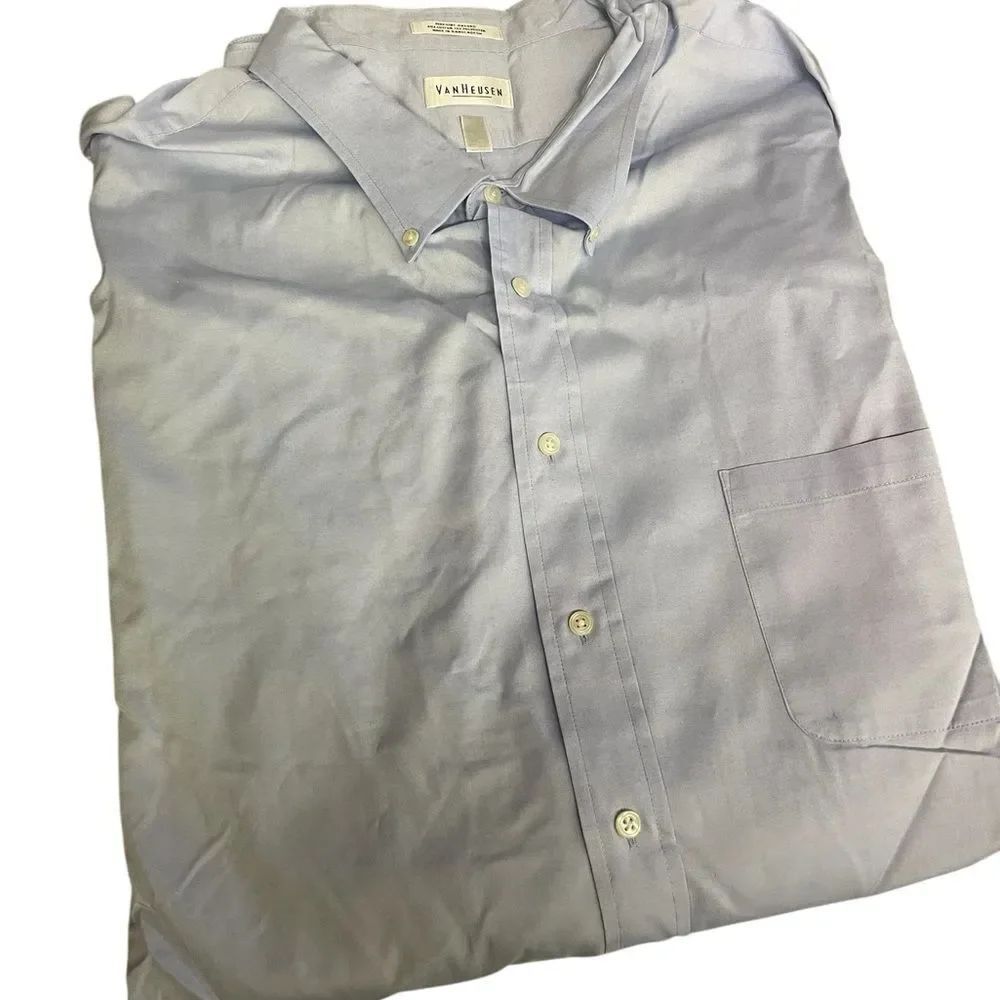 Van Heusen Sky Blue Dress Shirt long sleeved button down size 20 35/36